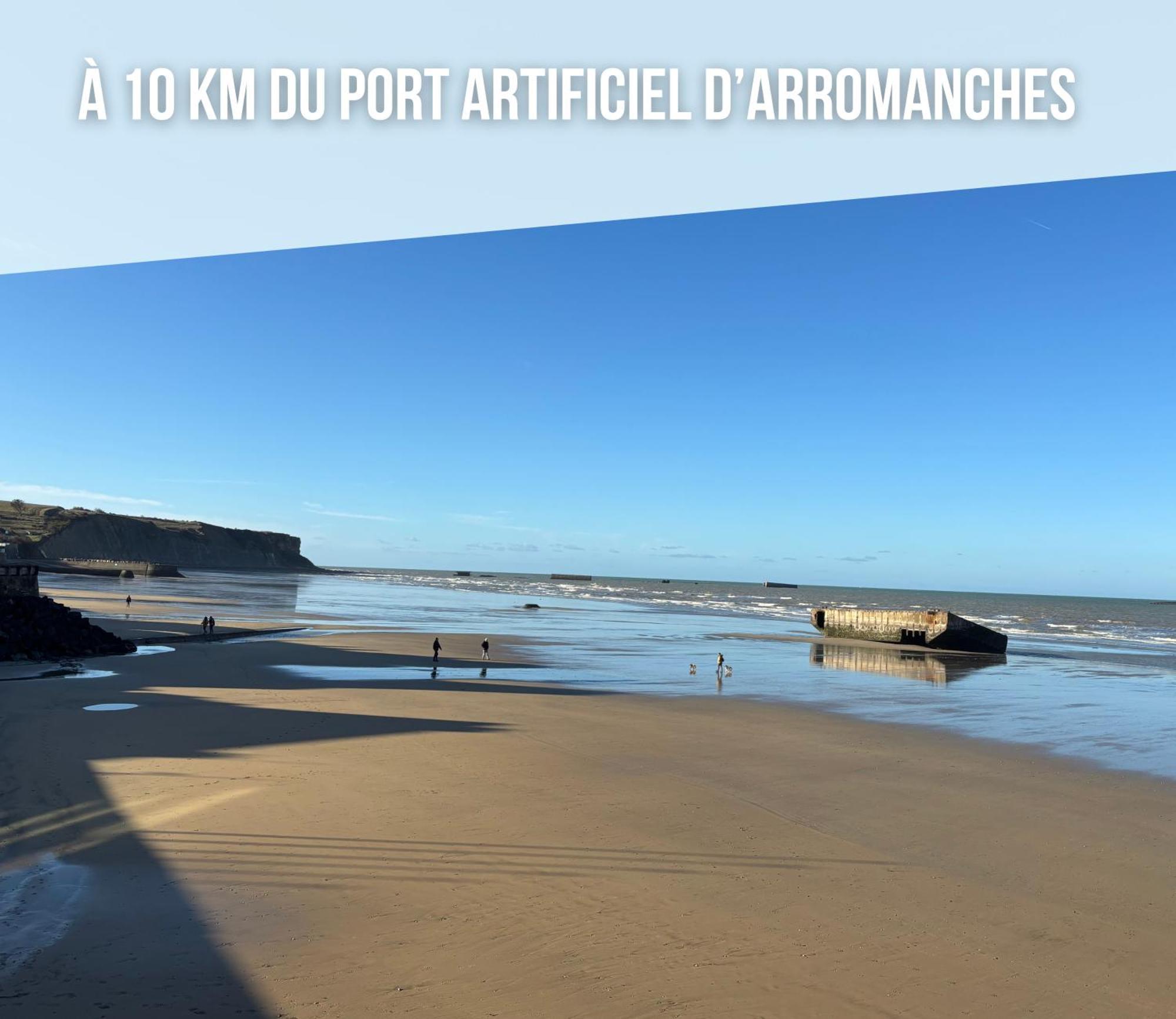 Maison De Campagne Lumineuse Spacieuse Dans Impasse Au Calme A Proximite D'Un Chateau Deux Verandas Grand Jardin Cabane Pour Velos, Pres Port En Bessin Et Bayeux, Proche Plages Du Debarquement Commes Exterior foto